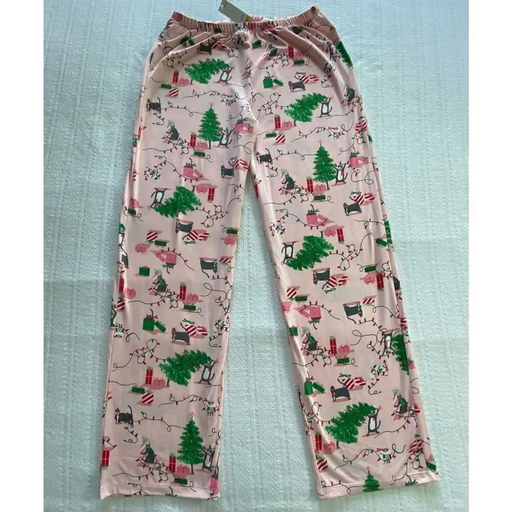 HUE Women’s LARGE 3-Piece “Be Naughty, Save Santa a Trip” Pajama Set - Picture 3 of 9